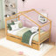 Lit simple en bois avec 2 tiroirs et garde-corps-2079343732