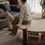 Table basse ronde en bois massif-105892957