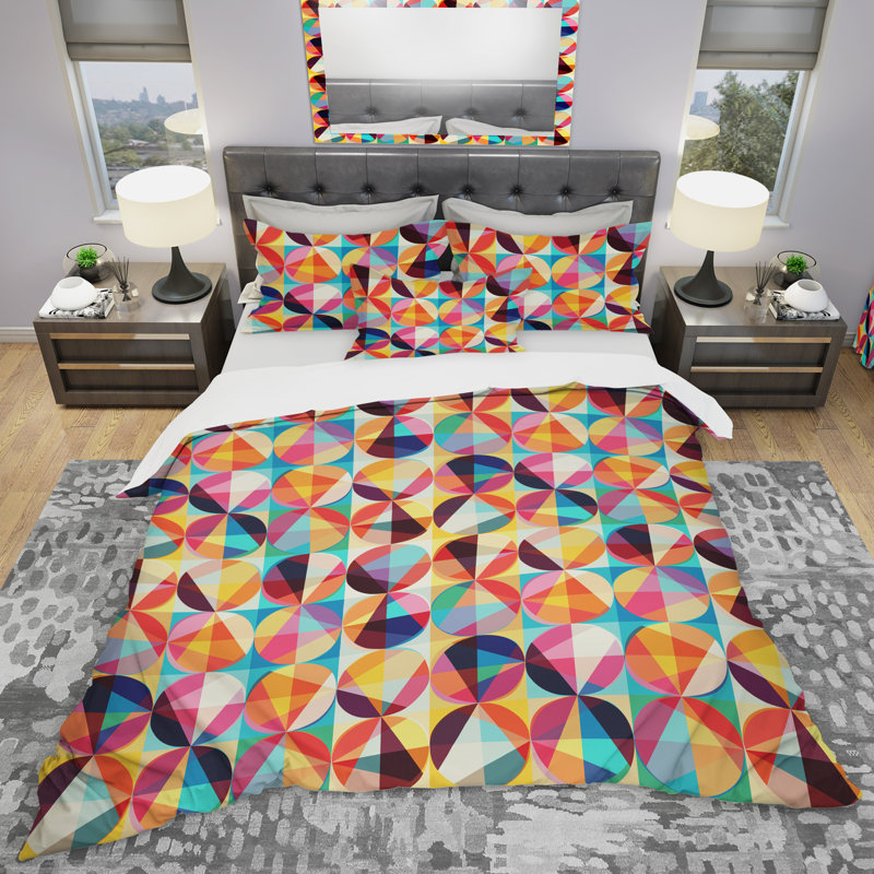 Housse de couette en microfibre moderne et contemporaine, Housse de couette très grand + 2 taies décoratives