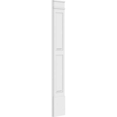 TruCraft Two Equal Raised Panel Pilaster w/ Decorative Capital & Base, 12"W x 82"H x 2"P Base Can Be Trimmed Up To 6 5/8", Architectural Grade PVC, Sold As Pair