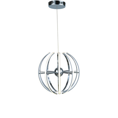 10-Light Chrome Aluminum LED Chandelier With Diffusers
