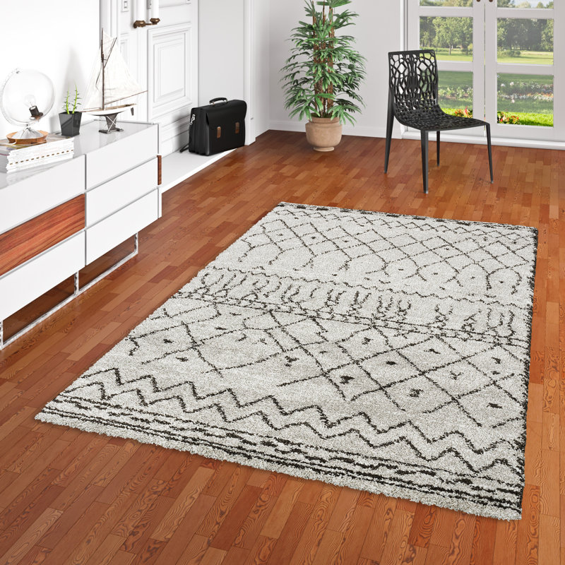 Gamay Geometric Shag Area Rug, Rectangle 160 x 230cm