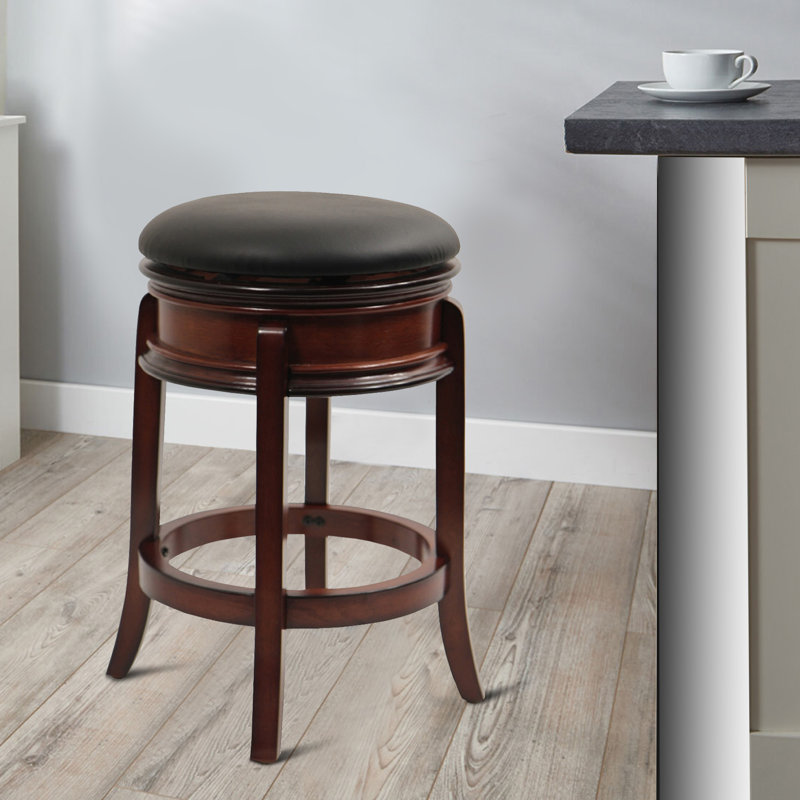 Swivel Upholstered Counter Stool with Solid Wood Frame, Counter Stool (24” Seat Height)