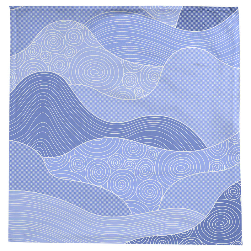 Leffel Hand Drawn Waves Tablecloth, Blue