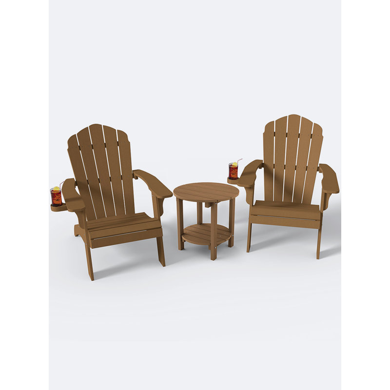 Oversized Adirondack 3 Piece Seating Group, Teak