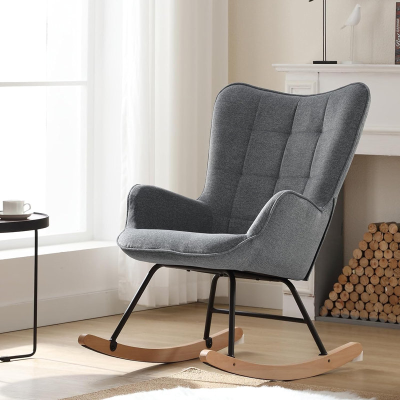 Merdie Rocking Chair, Dark Grey