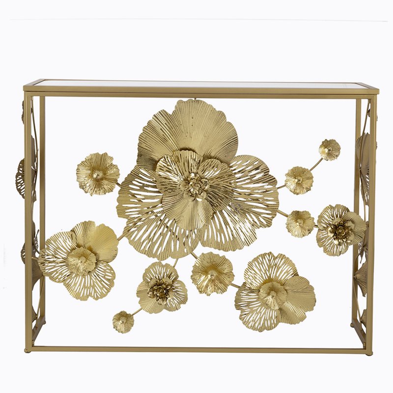 Trystian 38.8" Console Table,Entryway table,Hallway table with Mirrored Glass Top