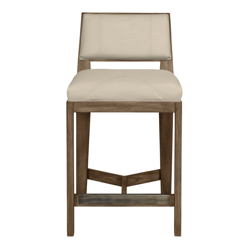 Scoville By Thom Filicia Upholstered Counter Stool with Solid Wood Frame, Hampton, Lin Tuck