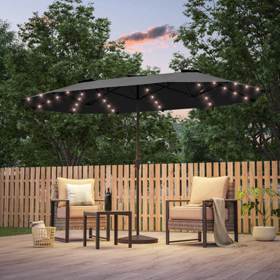 13x7.2Ft LED Double-Sided Patio Umbrella, Outdoor Extra Large Umbrella