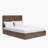 King Queen Burl Oak Veneers Brown Wooden Platform Bed-1782173740-1782173742