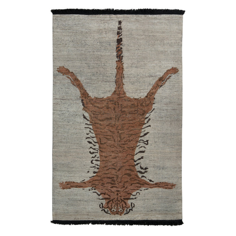 Burano Handmade Kilim Wool Animal Print Area Rug, Rectangle 5' x 8'