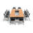 Tables Training Meeting Seminar Classroom 6Pc Beech Folding Industrial Caster Z-Base. Tables Connect.  Modesty Panel, Shelf, Power+Usb Outlet. Fold+Nest For Storage (Seating Not Included).