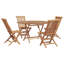 4 - Person Solid Wood Patio Dining Set Round Table