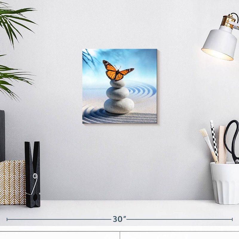 Crowle Zen Garden - papillon orange, H 10 po x l 10 po