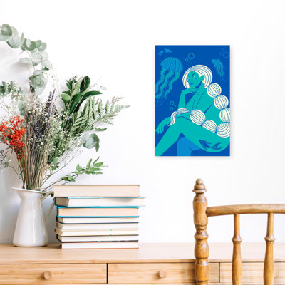 Art contemporain abstrait, méduse audacieuse et colorée