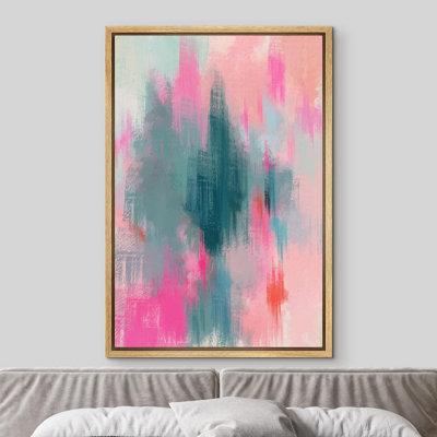 Aquarelle néon rose bleu