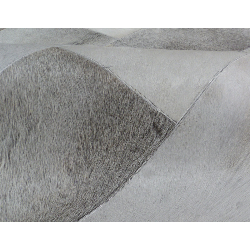Natural Hide Cowhide Geometric Area Rug, Rectangle 5' x 8'
