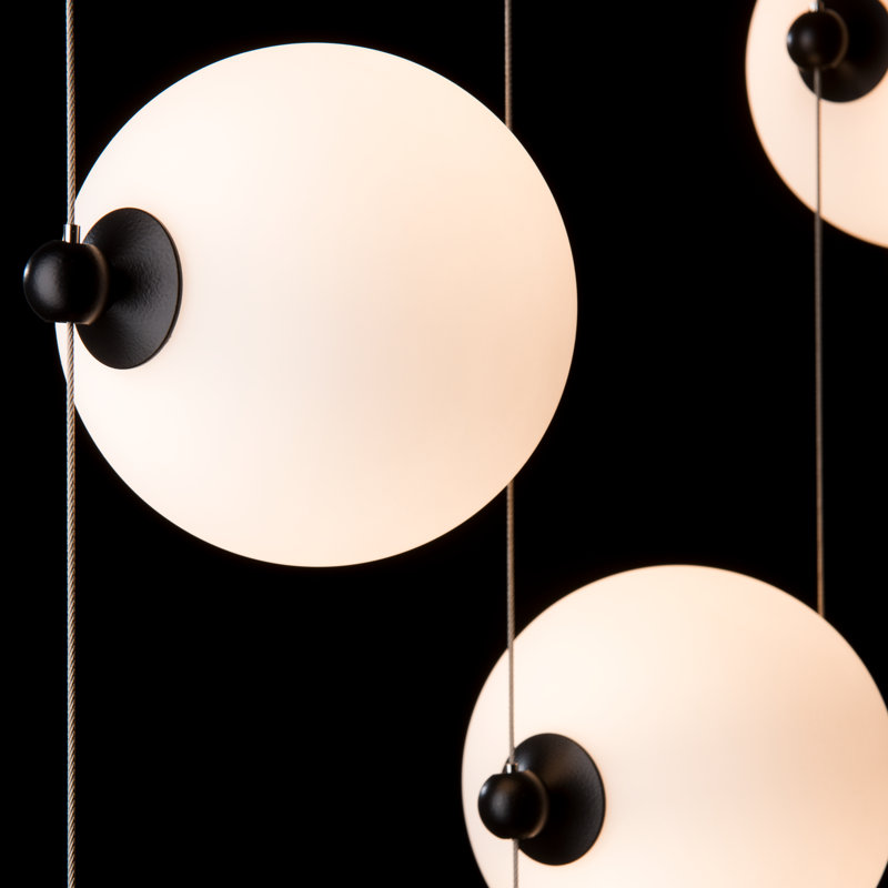Abacus 240" LED Novelty Floor Lamp, Opal Glass, Black