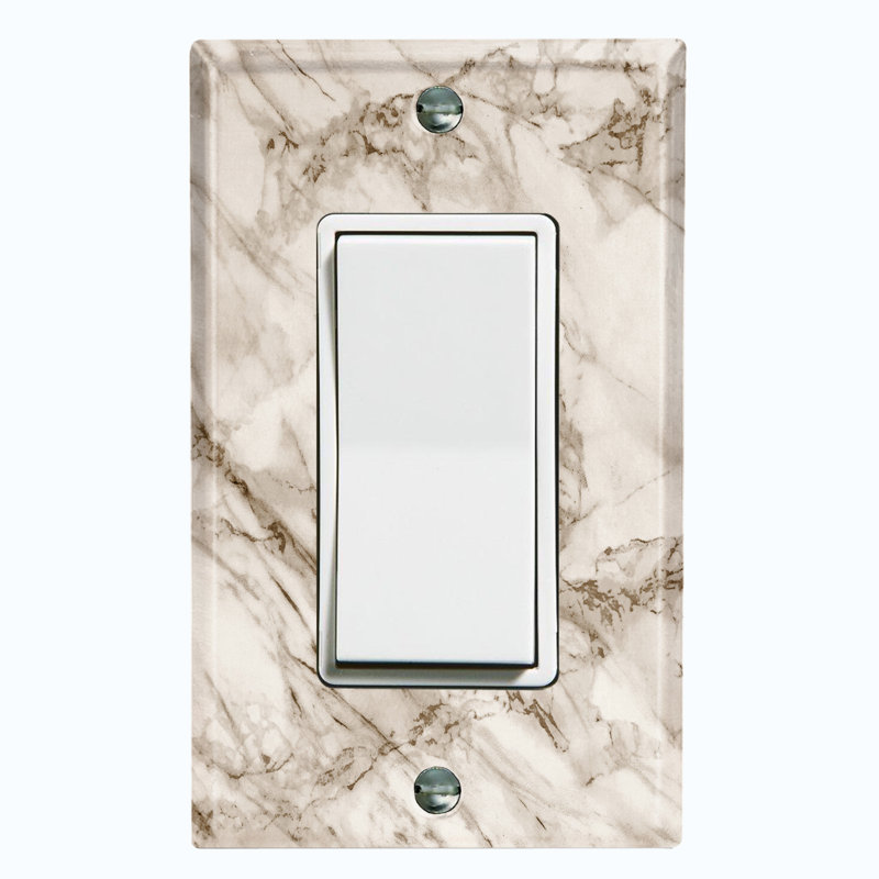 Plaque murale décorative 1-Gang, Beige / Blanc