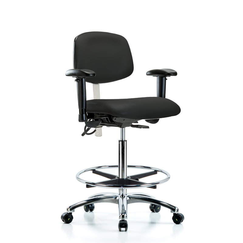 Chaise de bureau ergonomique, Non inclus, Roulettes, Noir
