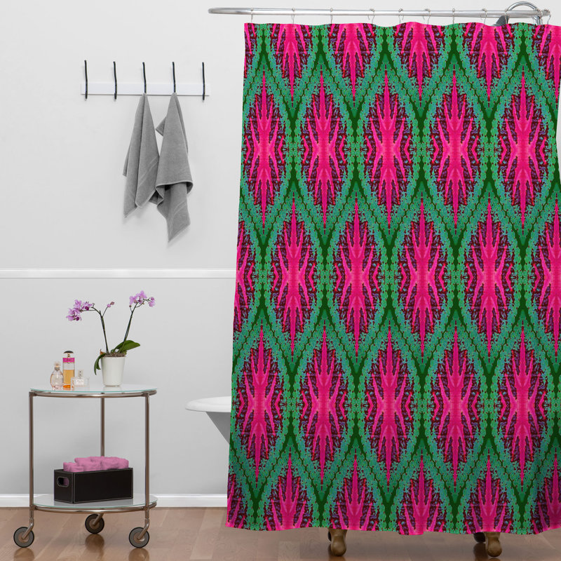Rideau de douche simple ikat leaves Wagner Campelo