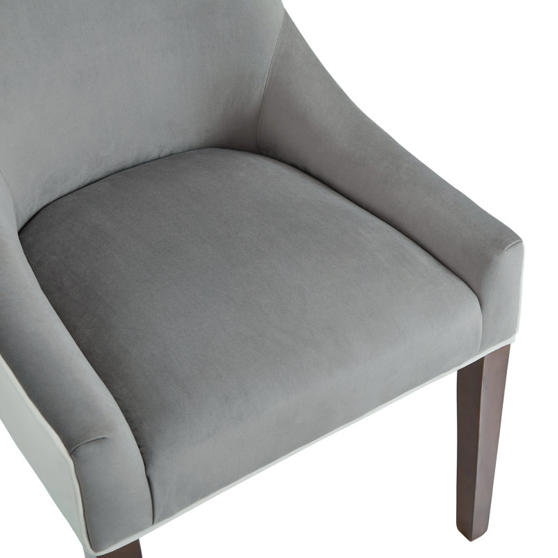 19.5'' H Upholstered Walnut Side Chair, Smoke