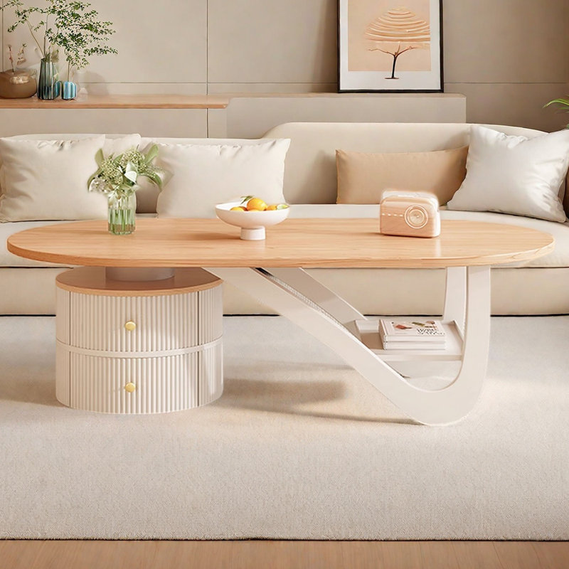 Table basse Luxury, Crème, crème, H 15,74 po x l 55,11 po x P 25,98 po