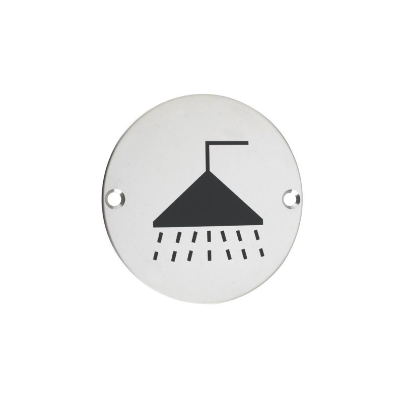 Shower Sign, Polished Stainless