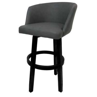Sykes Swivel Counter Wood Bar Stool 26" Sykes - Vivian - Basin Beige - Black