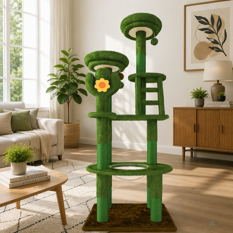 Tour pour chat 72 po Cactus 72 po, Vert