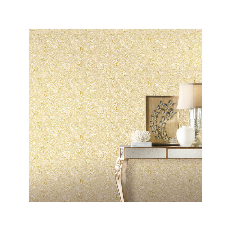 Elegance 10m x 53cm Metallic Wallpaper Roll, Gold