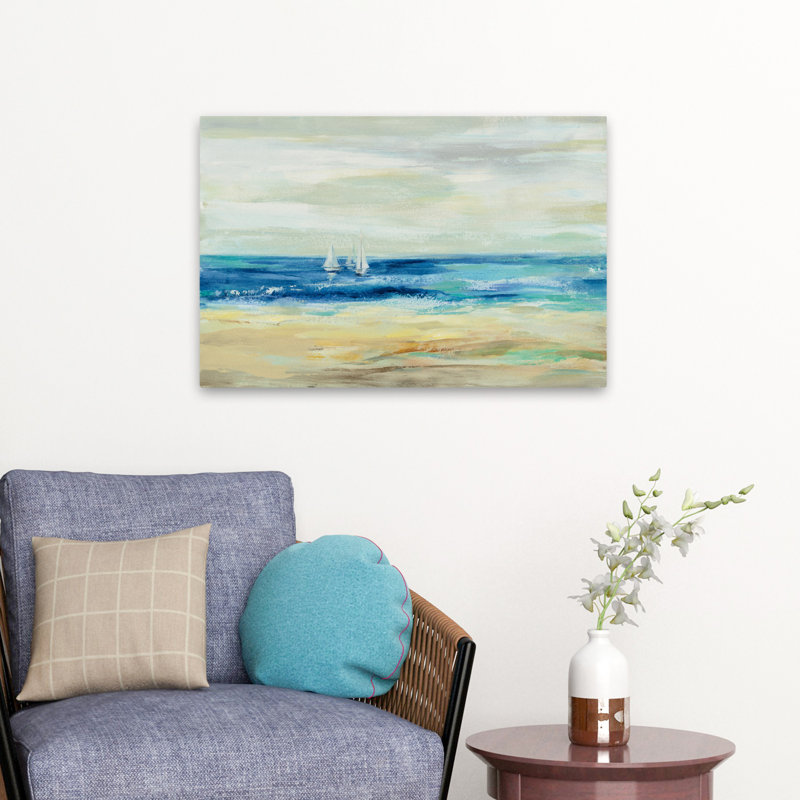 Bord de mer et plage, sable et mer, H 24 po x l 16 po