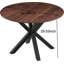 Table de salle à manger de 42,1 po de style Mid-Century noir et bois pour 4 à 6 personnes avec plateau rond en MDF (table basse incluse, sans chaises)-1323578368-1323578369