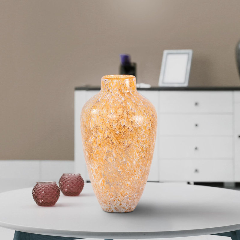 Verre Zynsky en ambre doux - court, 15" H x 7.75" W x 7.75" D