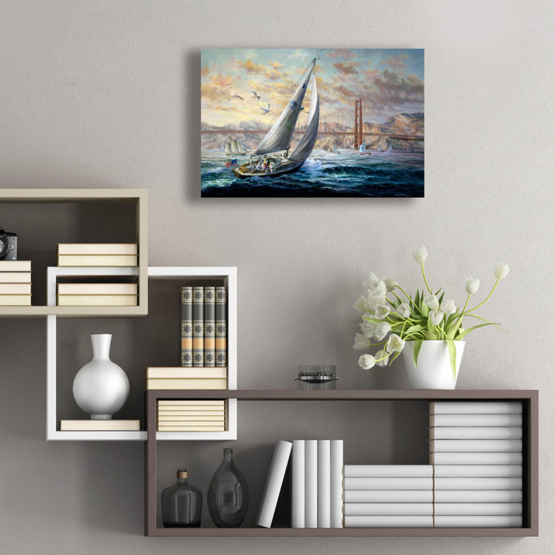  «Golden Gate» par Nicky Boehme, art mural en verre acrylique, 24 po x 16 po, H 16 po x l 24 po