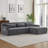 Veyra Boneless L-Shape Modern Chenille Oversized Sectional Sofa with Tufted Design and Comfy Sleeper-118805565-118805567