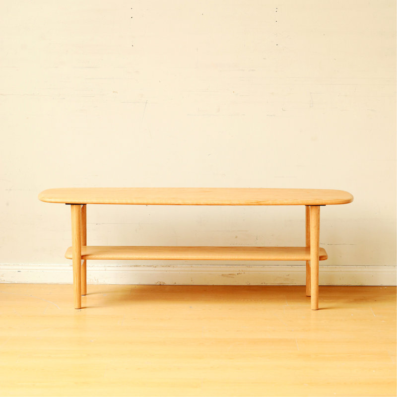 Table d'appoint en bois, table centrale, table basse avec tablette de rangement