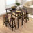6-Piece Bar Table Set with 2 Breakfast Tables 4 Stools for Kitchen