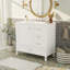 36" White Bathroom Vanity With Solid Pine Frame, 1 Soft Close Door And 3 Drawers , Modern Storage Cabinet-1674477419