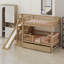 Lit superposé moderne pour enfants, glissière et gigogne d'escalier de rangement pratique-129862397