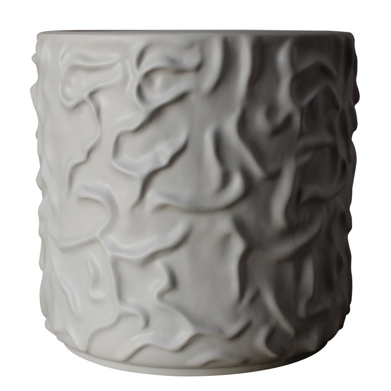Vase de table en céramique Josephine, Blanc, H 12,6 po x l 4,75 po x P 4,75 po