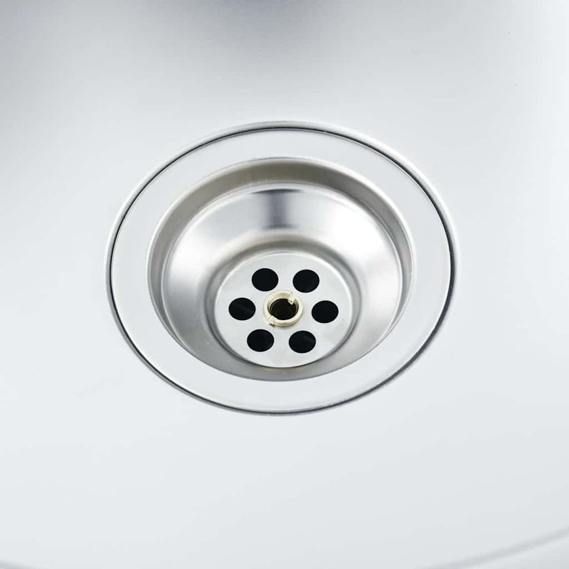 vidaXL Kitchen Sink with Strainer, Stainless Steel Top-Mount Sink, Fast Drainage, Anti-Corrosion, Silver, 17.3" W x 29.5" L