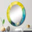 Jaune et bleu Marble Waves II - Miroir mural moderne-692826580