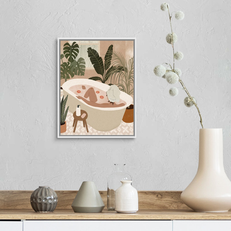 Home Spa II par Victoria Barnes - reproduction d'art, Toile blanche encadrée, H 16 po x l 13 po x P 1,75 po