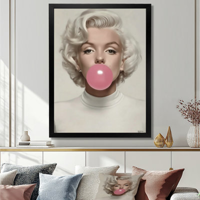 Pink Marilyn Pop Art Portrait - Celebrity Wall Decor, Pink Pop Culture Framed Wall Art