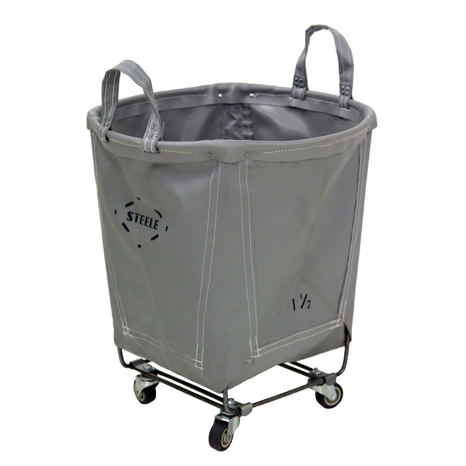 Canvas Round Carry Truck - 1.5 Bu, 2", Gray Vinyl with Gray Vinyl Rim