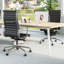 High Back Ergonomic Ribbed Leather Office Chair with Tilt Function