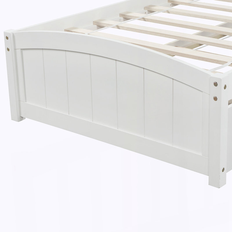 Lit plateforme simple avec lit gigogne, Blanc