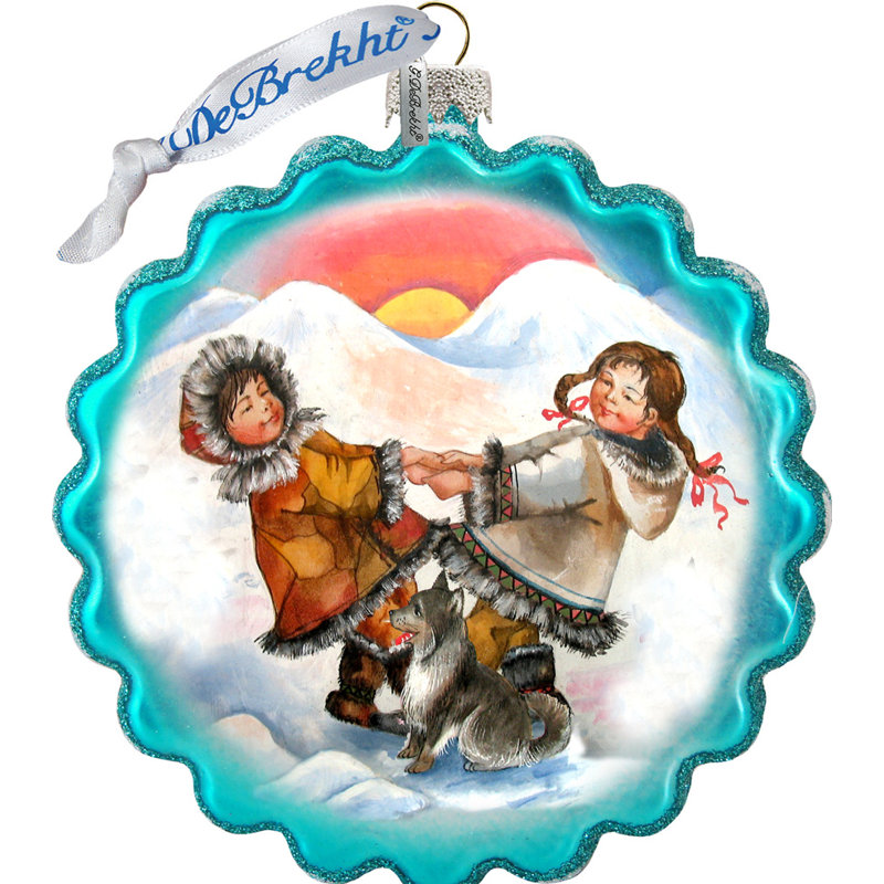 Ornement de photo en verre pour enfants Holiday Splendor Alaska