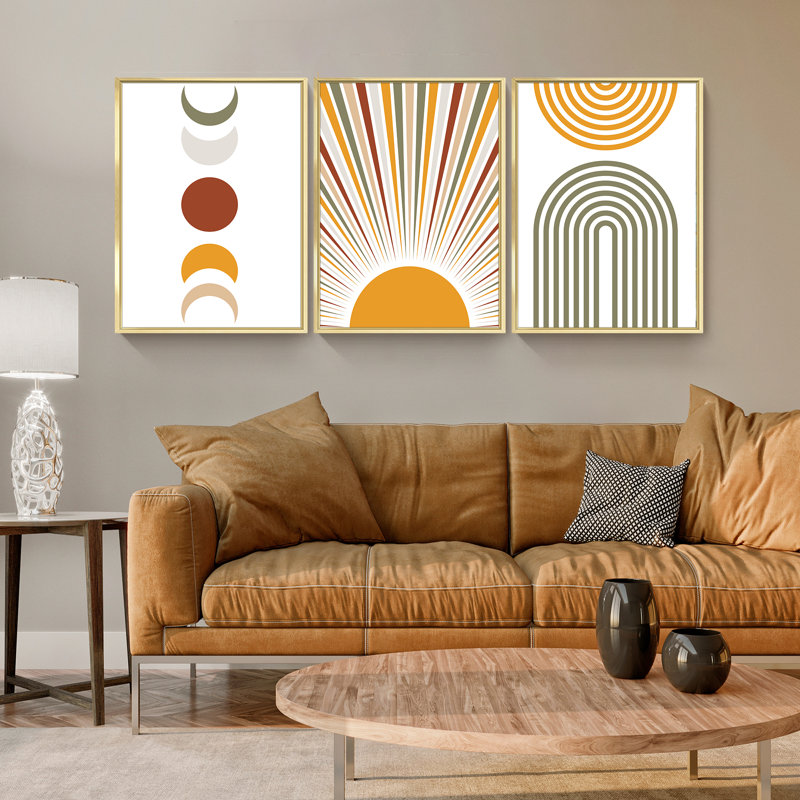 3 - Pieces, 24" H x 48" W x 1.5" D, Gold